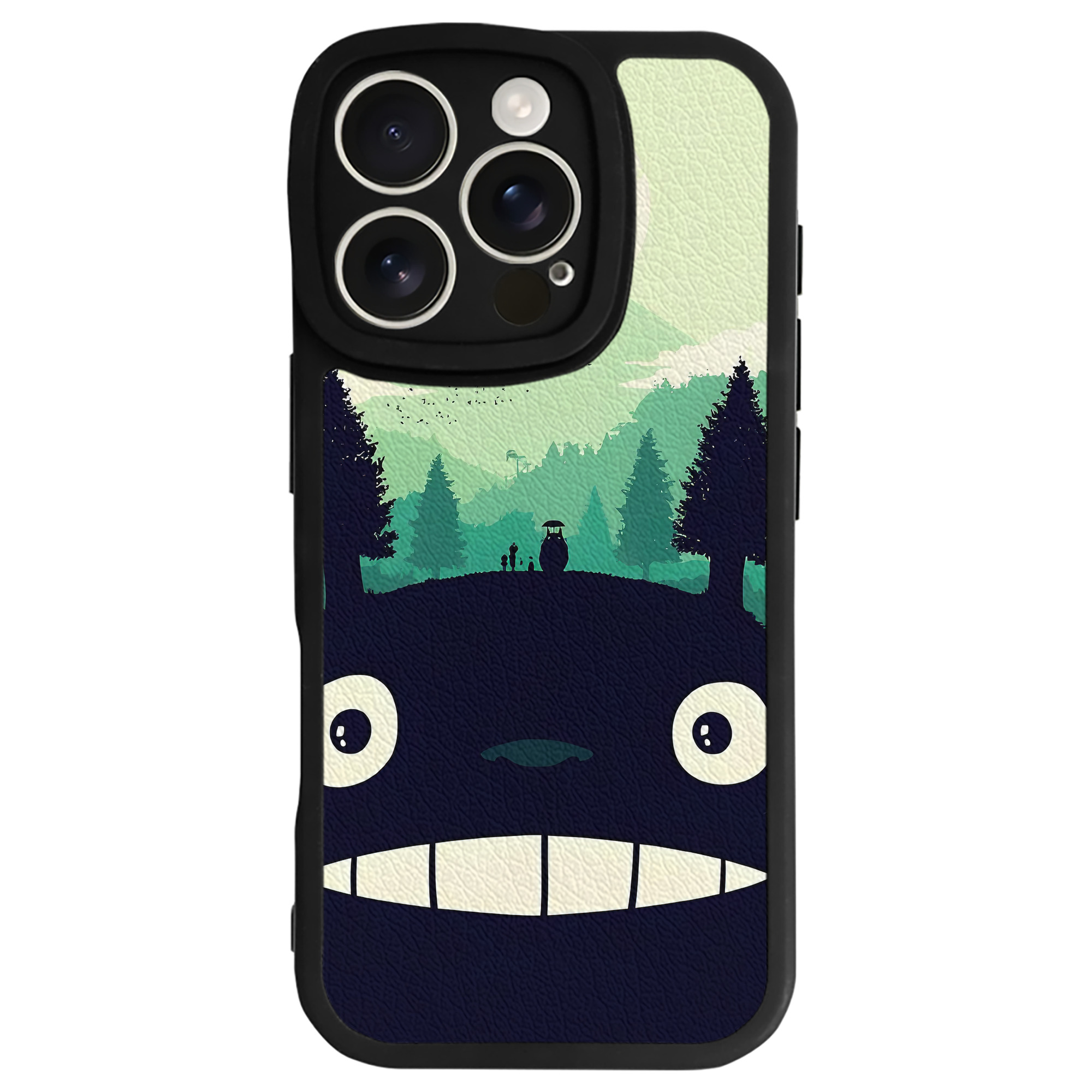 （画像用） となりのトトロ 草壁メイ 草壁サツキ My Neighbor Totoro Satsuki Kusakabe Mei Kusakabe 【iPhone 16シリーズ対応】シリコンスマホケース（レザー調） 材質：シリコン